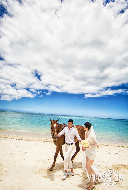 陆毅鲍蕾海岛甜蜜婚纱照曝光 温暖告白