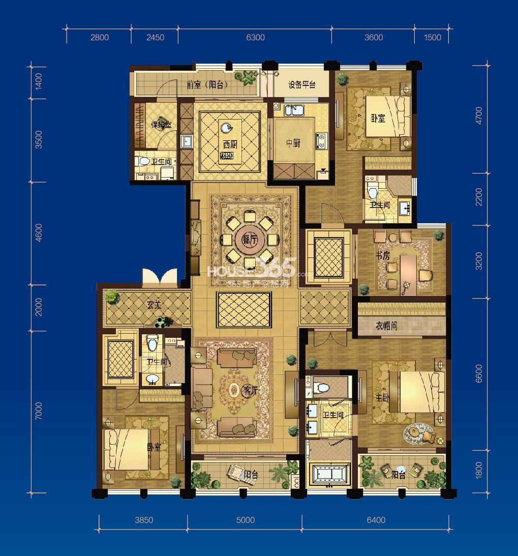 宋都天润a1户型272㎡平墅(7,10号楼)