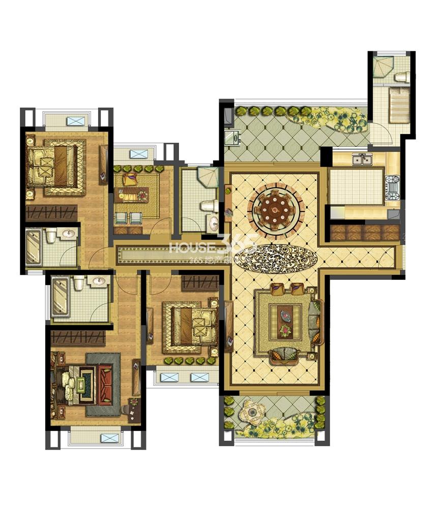 雅居乐滨江国际君悦组团8b3户型 178㎡